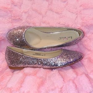 Silver Sparkly Ballet Flats Size 8.5